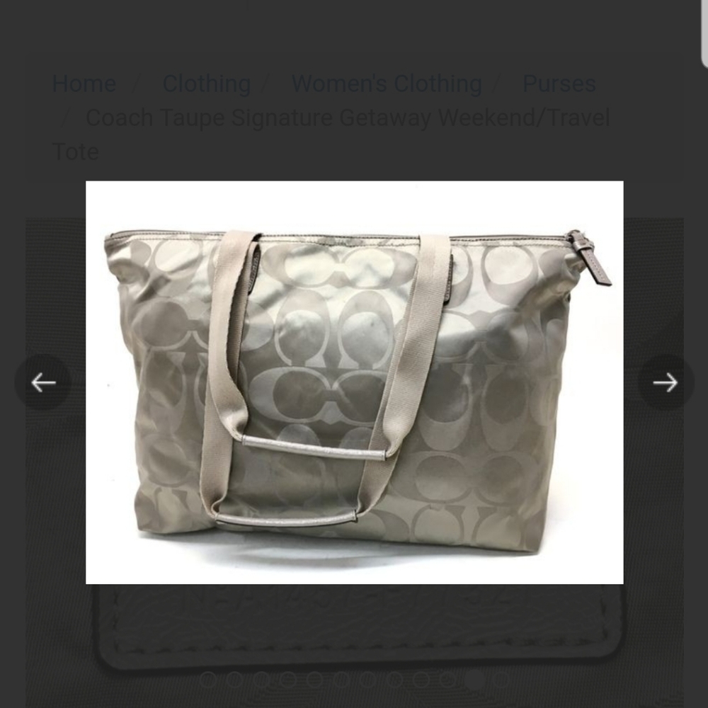 NWOT COACH taupe weekender bag & cosmetic bag - Picture 2 of 8